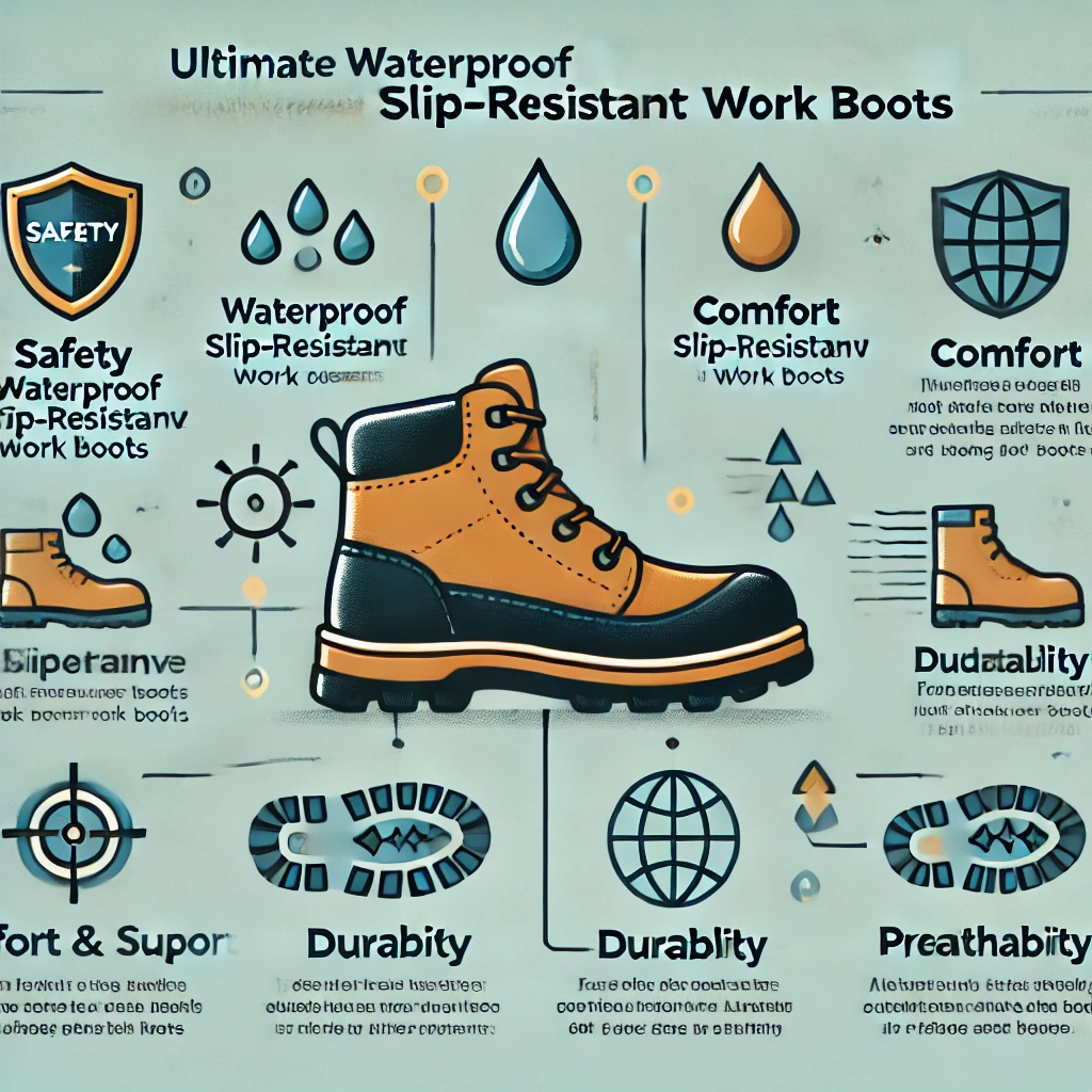 he-Ultimate-Buying-Guide-for-Waterproof-Slip-Resistant-Work-Boots infographic